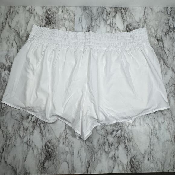 OFFLINE By Aerie 2" Hot Stuff Shorts Low Rise White 2 in 1 Size XXL Pockets - Picture 4 of 11